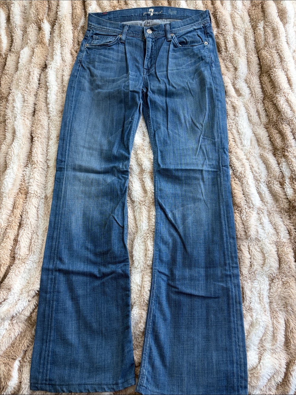 7 For All Mankind Blue Boot Cut Jeans